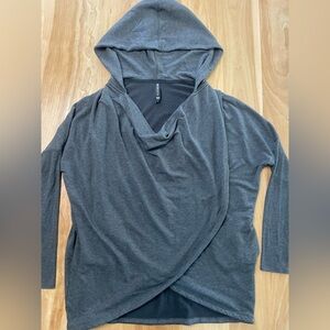 Athleta Purana Charcoal Wrap Hoodie Large Soft and Cozy
